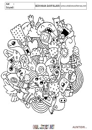 Doodle boyama sayfaları